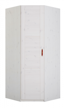 Eckschrank mit Drehtür in whitewash